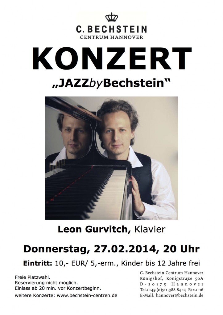 Konzertplakat Gurvitch Bechstein Hannover
